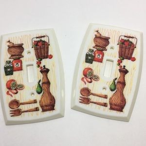 Vintage kitchen theme light switch cover plates